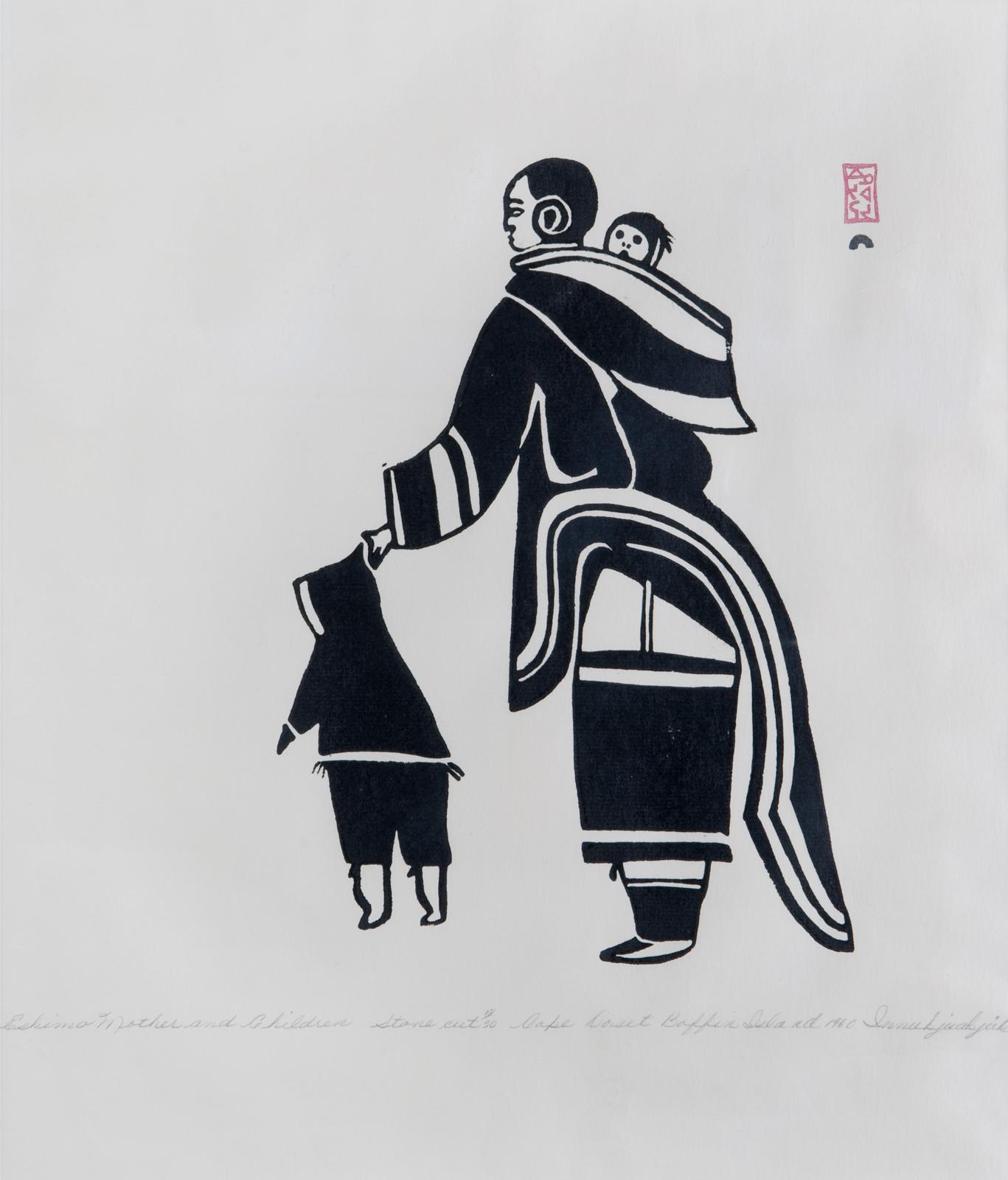Innukjuakju Pudlat (1913-1972) - Mother And Children