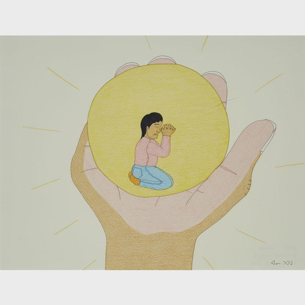 Annie Pootoogook (1969-2016) - Composition (Hand With Praying Figure)