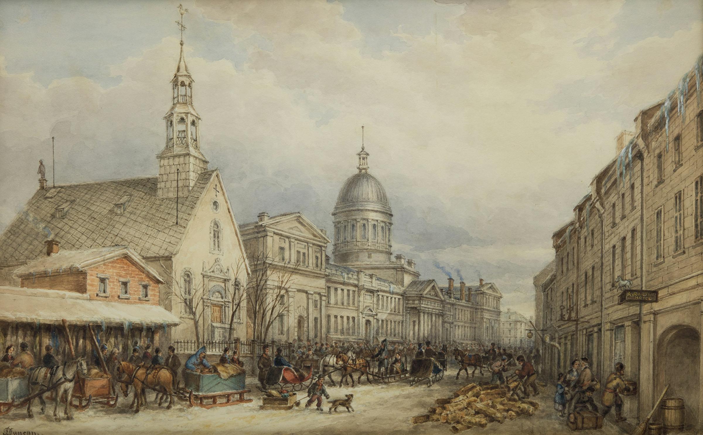 James D. Duncan (1805-1881) - Bonsecours Market, St. Paul Street, about 1852