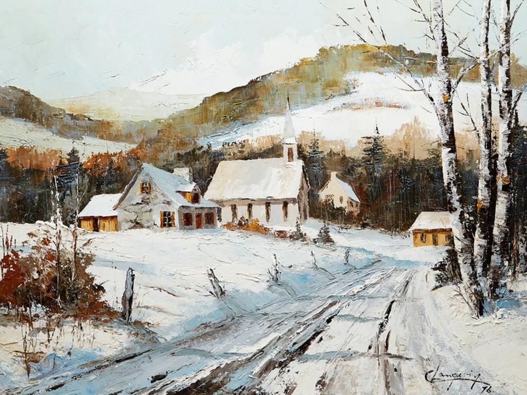 Claude Langevin (1942) - Village in Winter