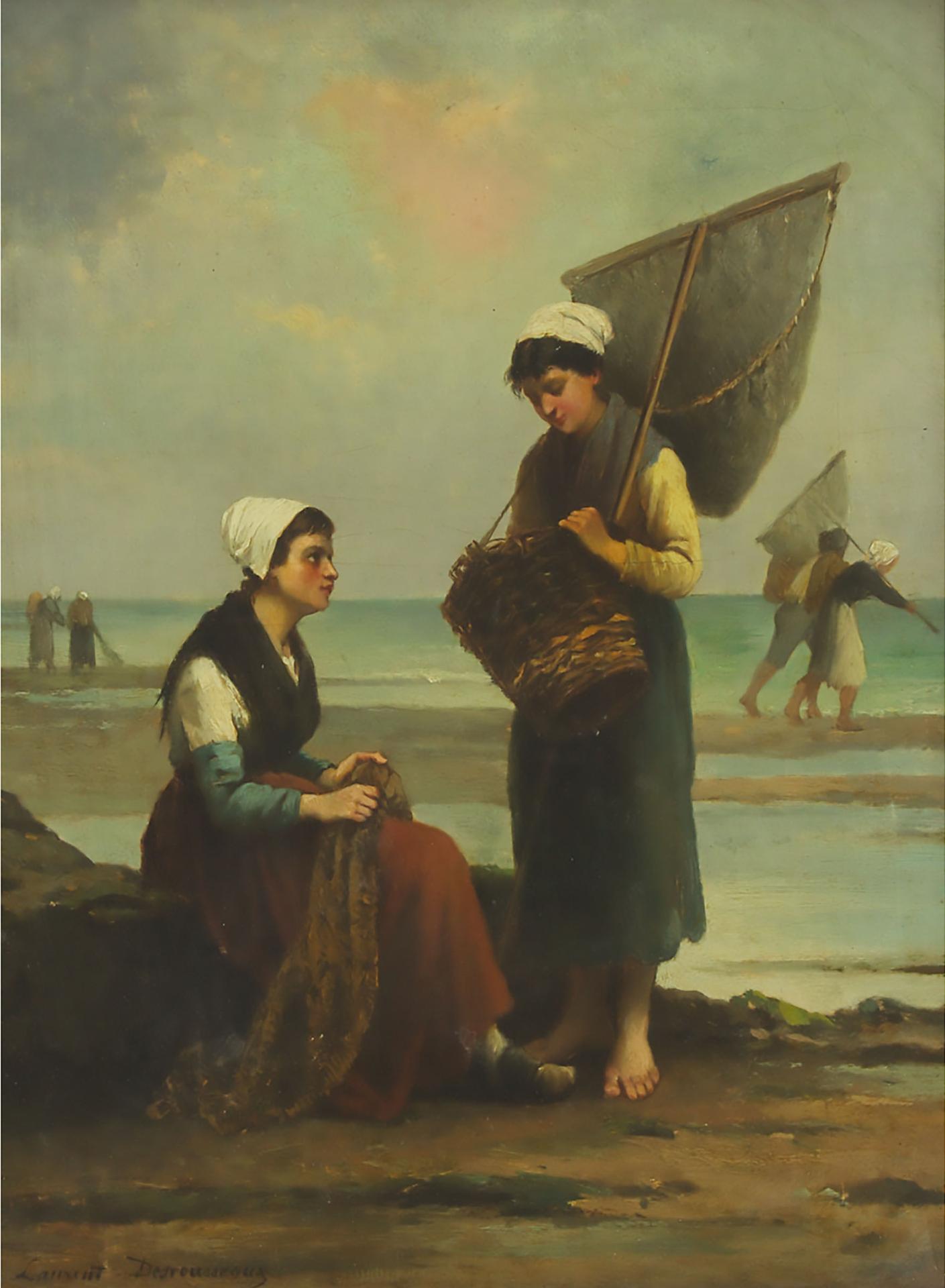 Henri Alphonse Laurent-Desrousseaux - Fisherfolk On The Beach