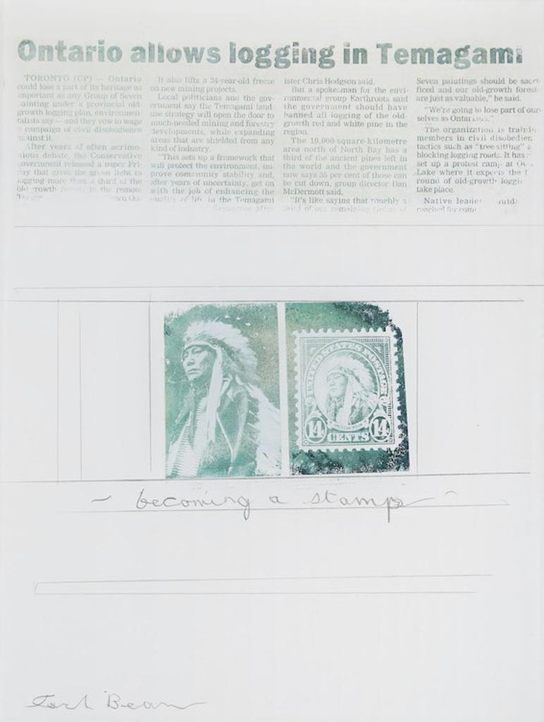 Carl Beam (1943-2005) - Becoming a Stamp; Letter to God