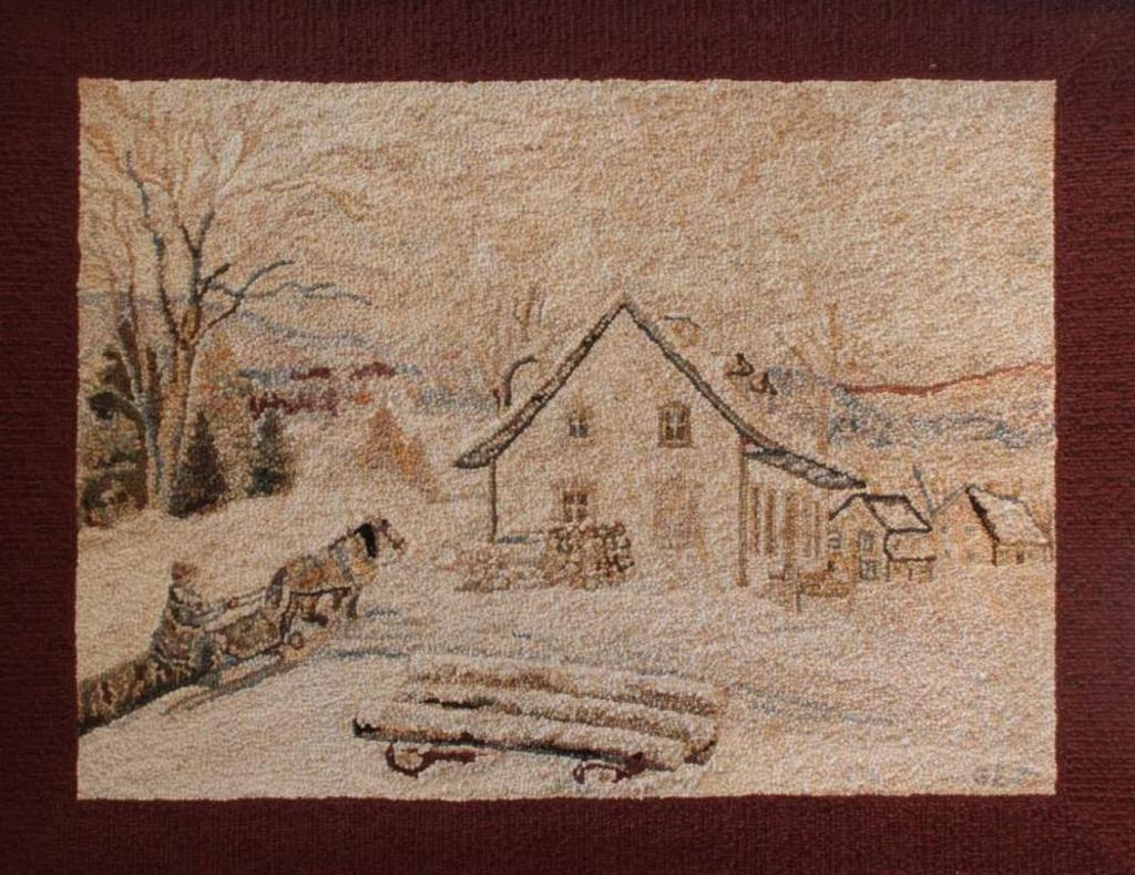 Georges-Edouard Tremblay (1907-1987) - Horse and Sleigh outside a House