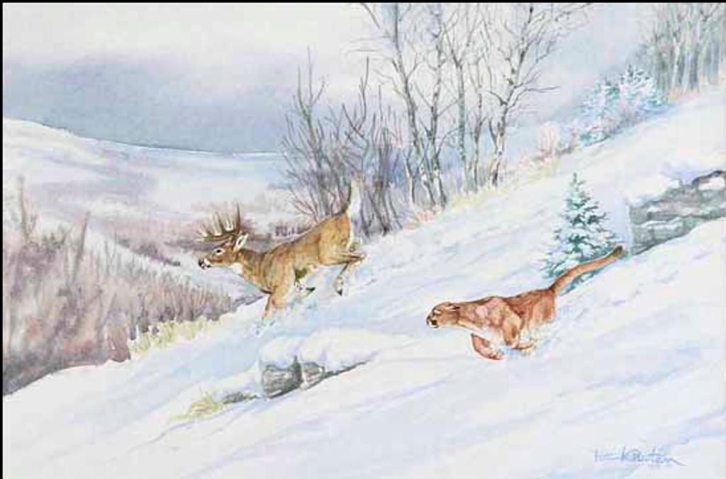 Peter Karsten (1937) - Cougar Chasing Deer (02755/2013-1421)