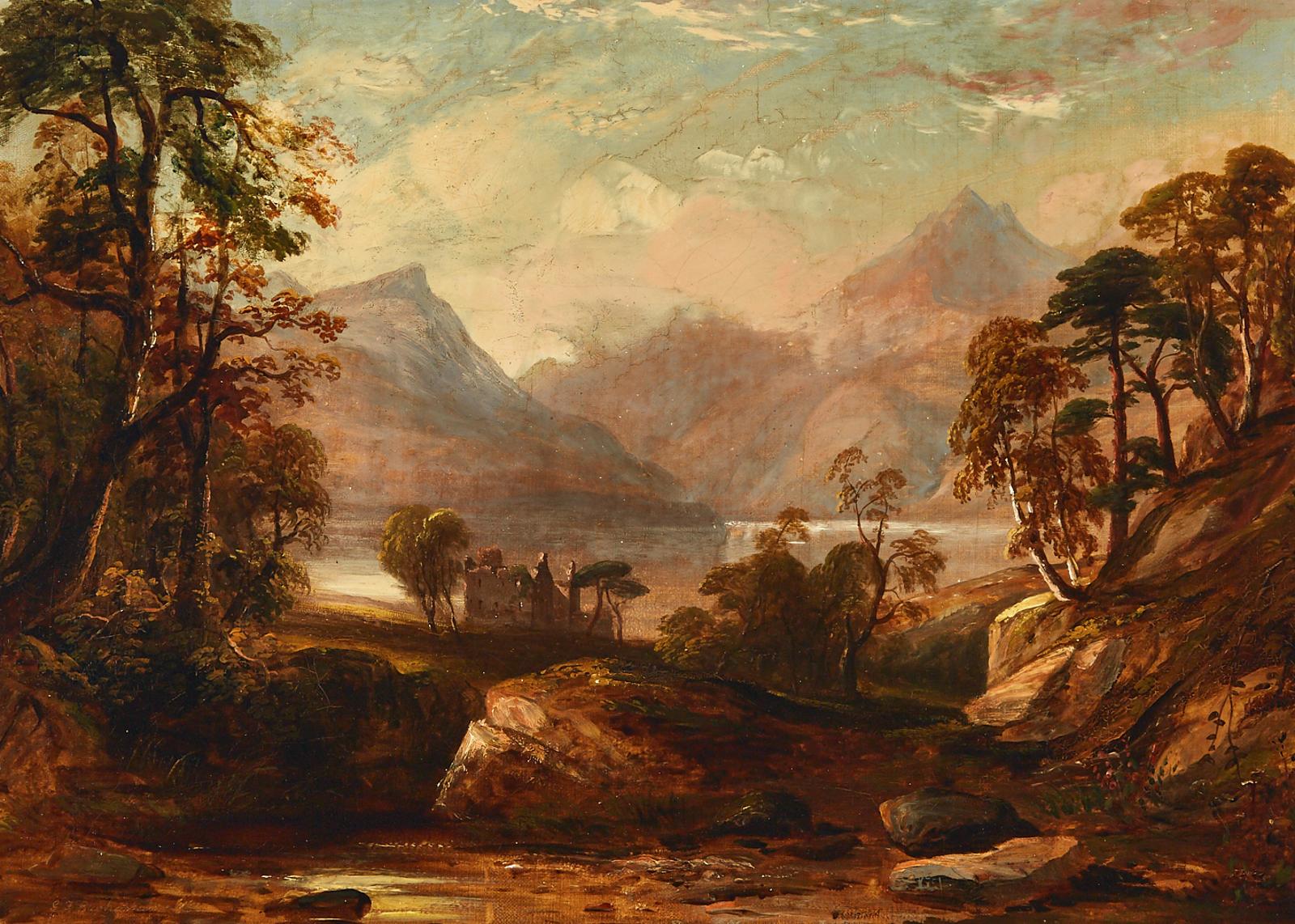 George F. Buchanan (1800-1864) - A Highland Solitude - Sunset, 1850