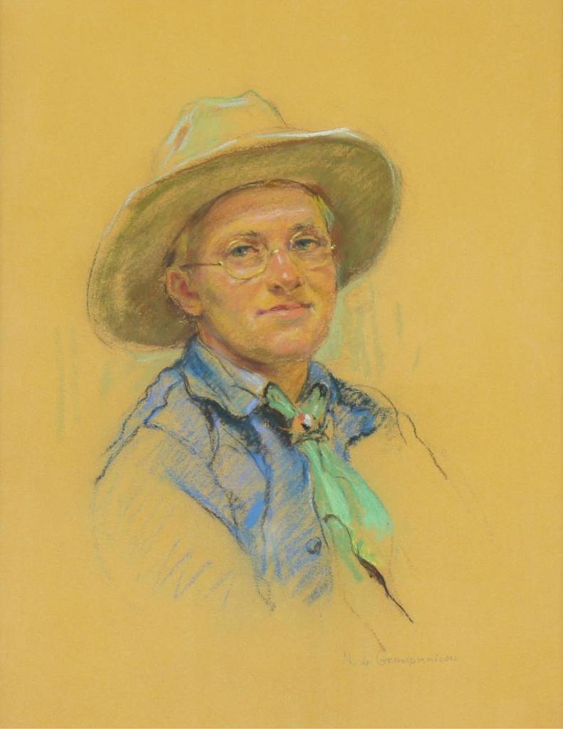 Nicholas (Nickola) de Grandmaison (1892-1978) - Man With A Wide Brimmed Hat