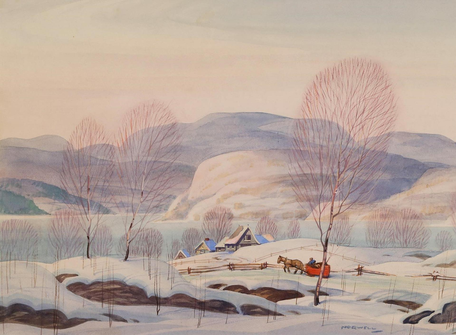Graham Norble Norwell (1901-1967) - Laurentian Winter Scene With Horse And Sleigh