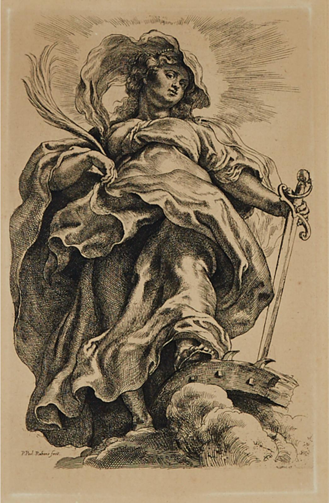 Sir Peter Paul Rubens (1577-1640) - St Catherine Of Alexandria In The Clouds, Circa 1620-1621 [hollstein, 1], A Later 19th Century Impression