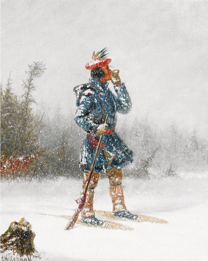 Cornelius David Krieghoff (1815-1872) - Indian Hunter On Snowshoes