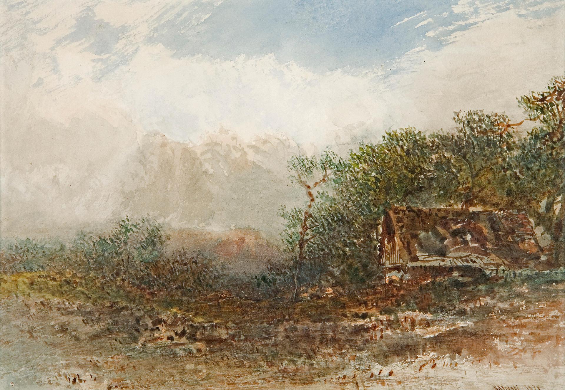 Otto Rheinhold Jacobi (1812-1901) - Cabin in a mountainous landscape