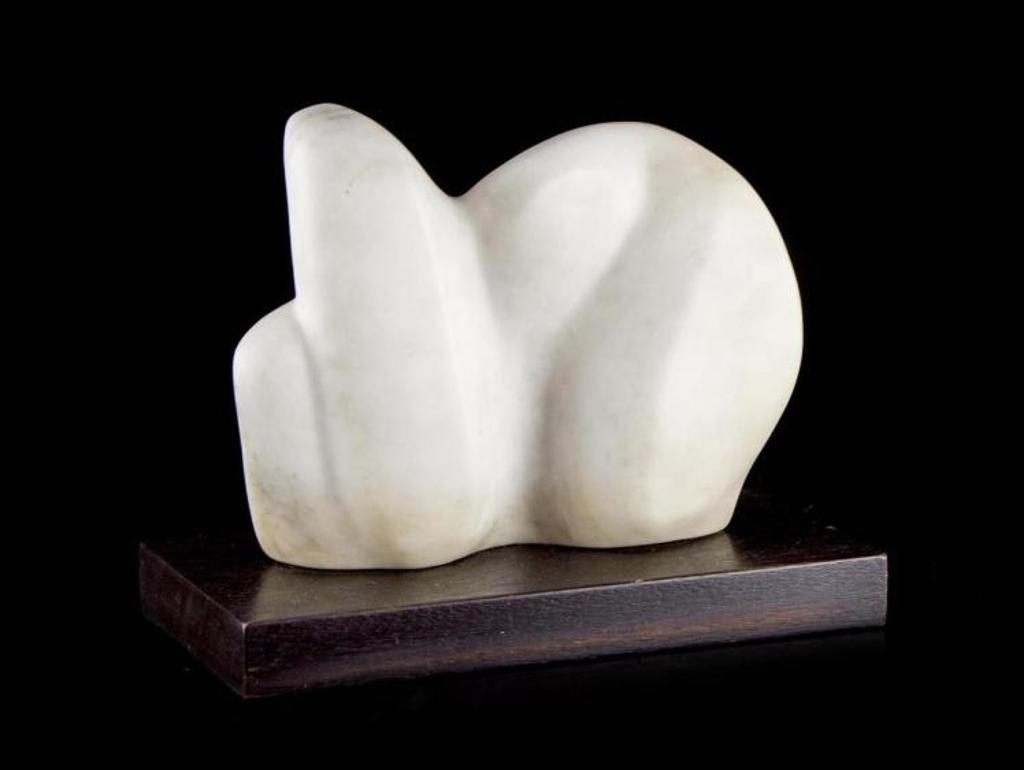 M.E. Shalman - a white marble abstract sculpture
