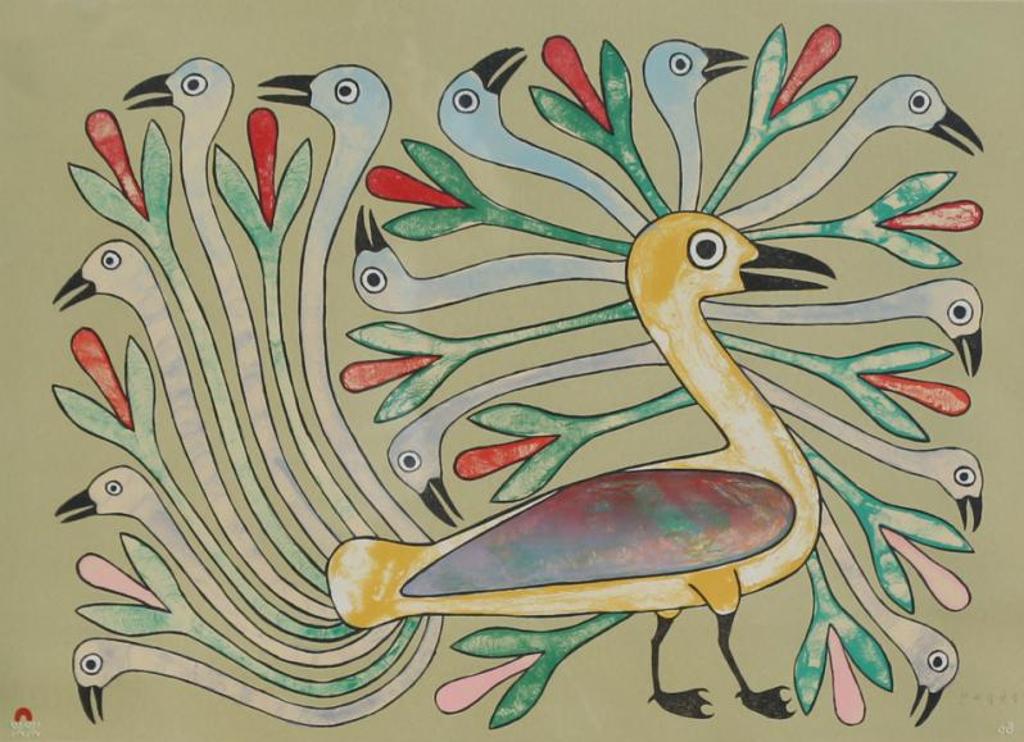 Kenojuak Ashevak (1927-2013) - Bird Fanfare; 2010