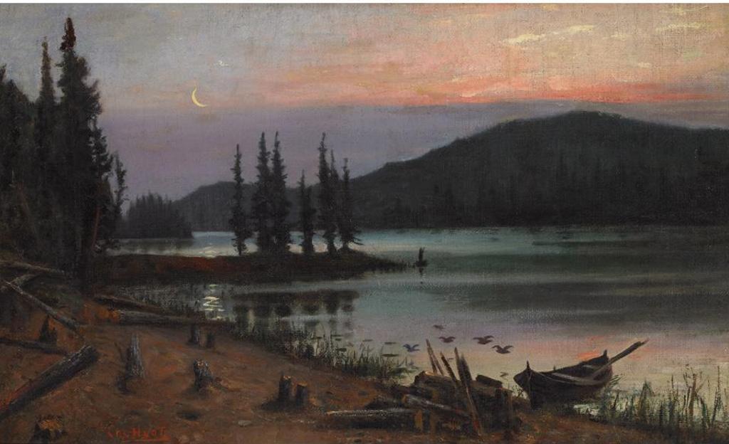 Charles Edouard Masson Huot (1855-1930) - Lake And Mountains At Sunset
