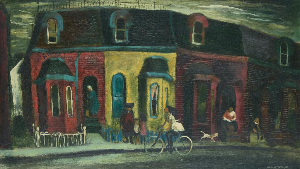 William Arthur Winter (1909-1996) - Bicycling through the Neighbourhood