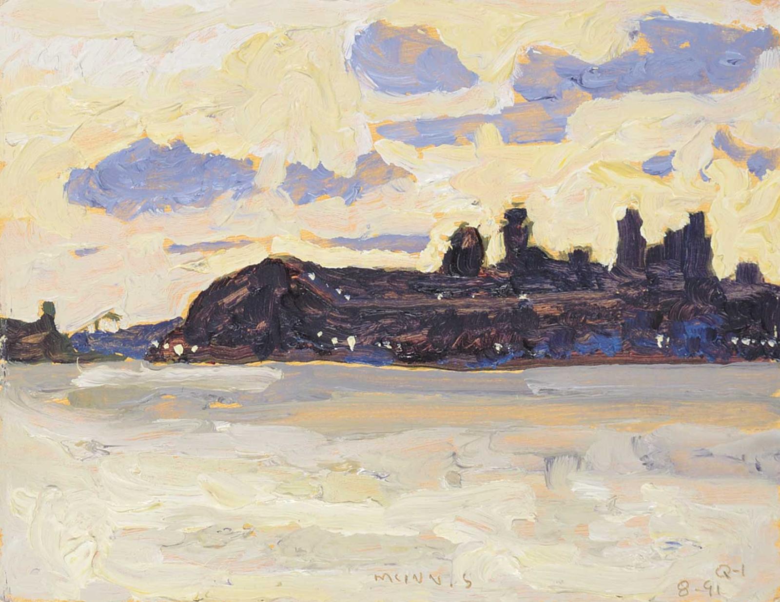 Robert F.M. McInnis (1942) - Untitled - Quebec City at Dusk