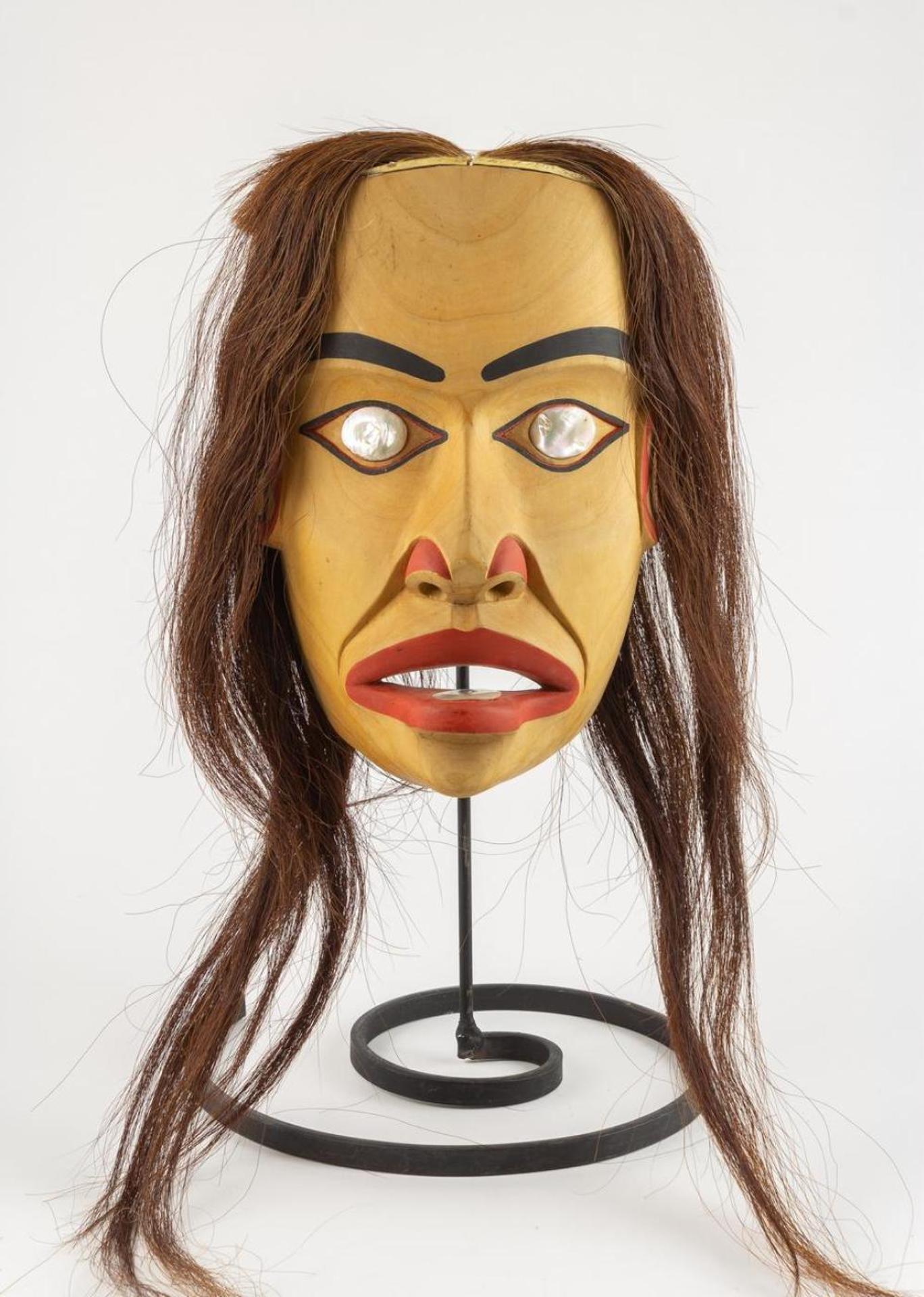 Patrick Amiot (1960) - a carved and polychromed mask titled Westcoast Style Young Woman