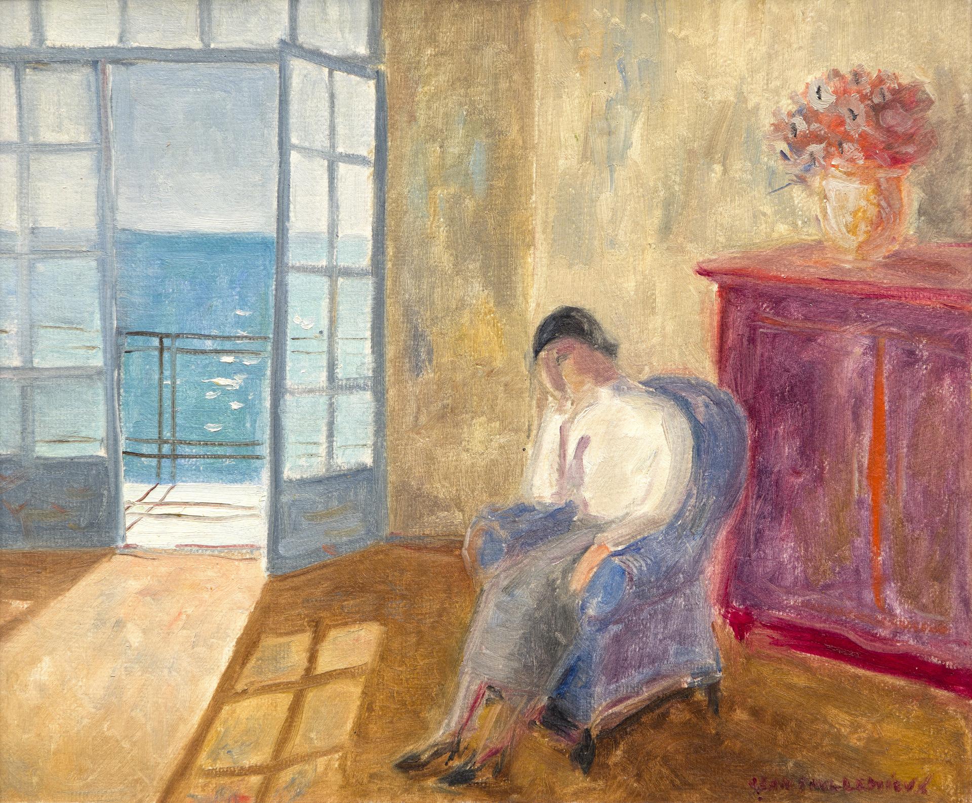 Jean Paul Lemieux (1904-1990) - Le fauteuil bleu, 1955