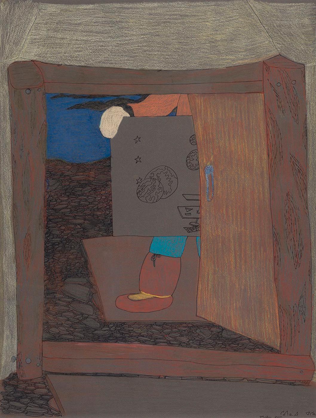 Shuvinai Ashoona (1961) - Drawing of Earth in a Doorway