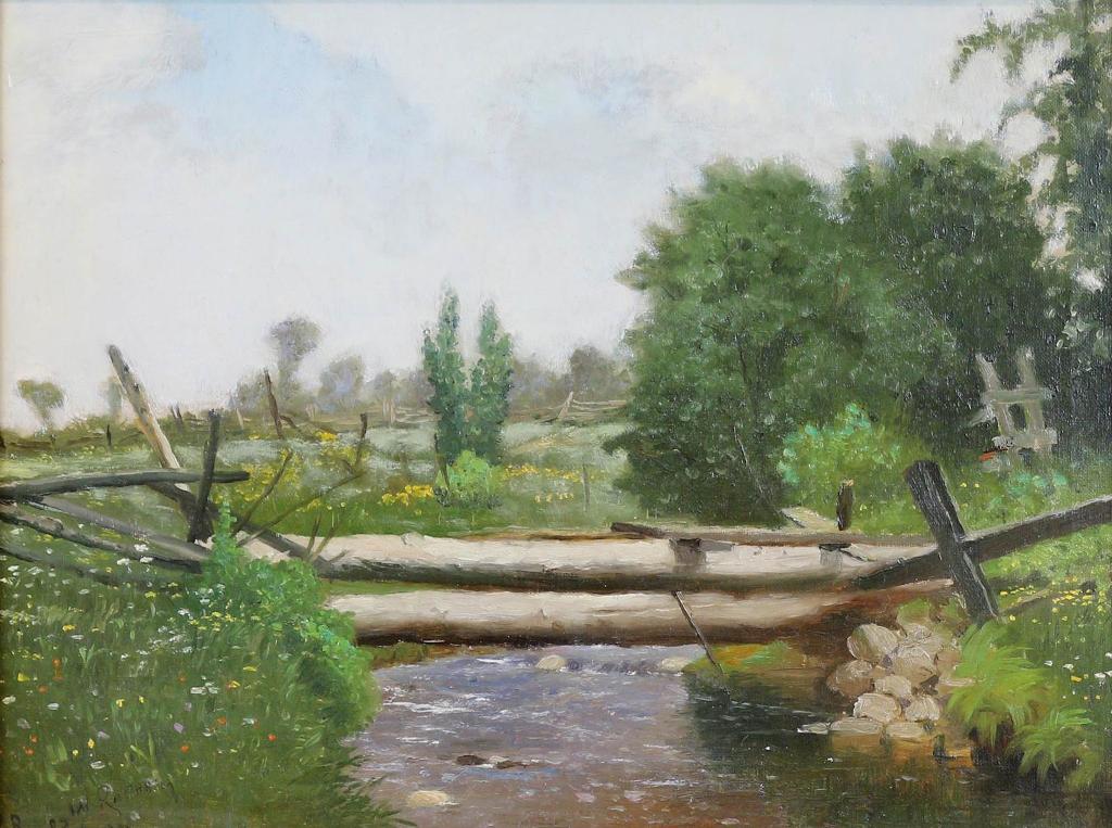 William Raphael (1833-1914) - Bridge Over A Stream; 1905(?)