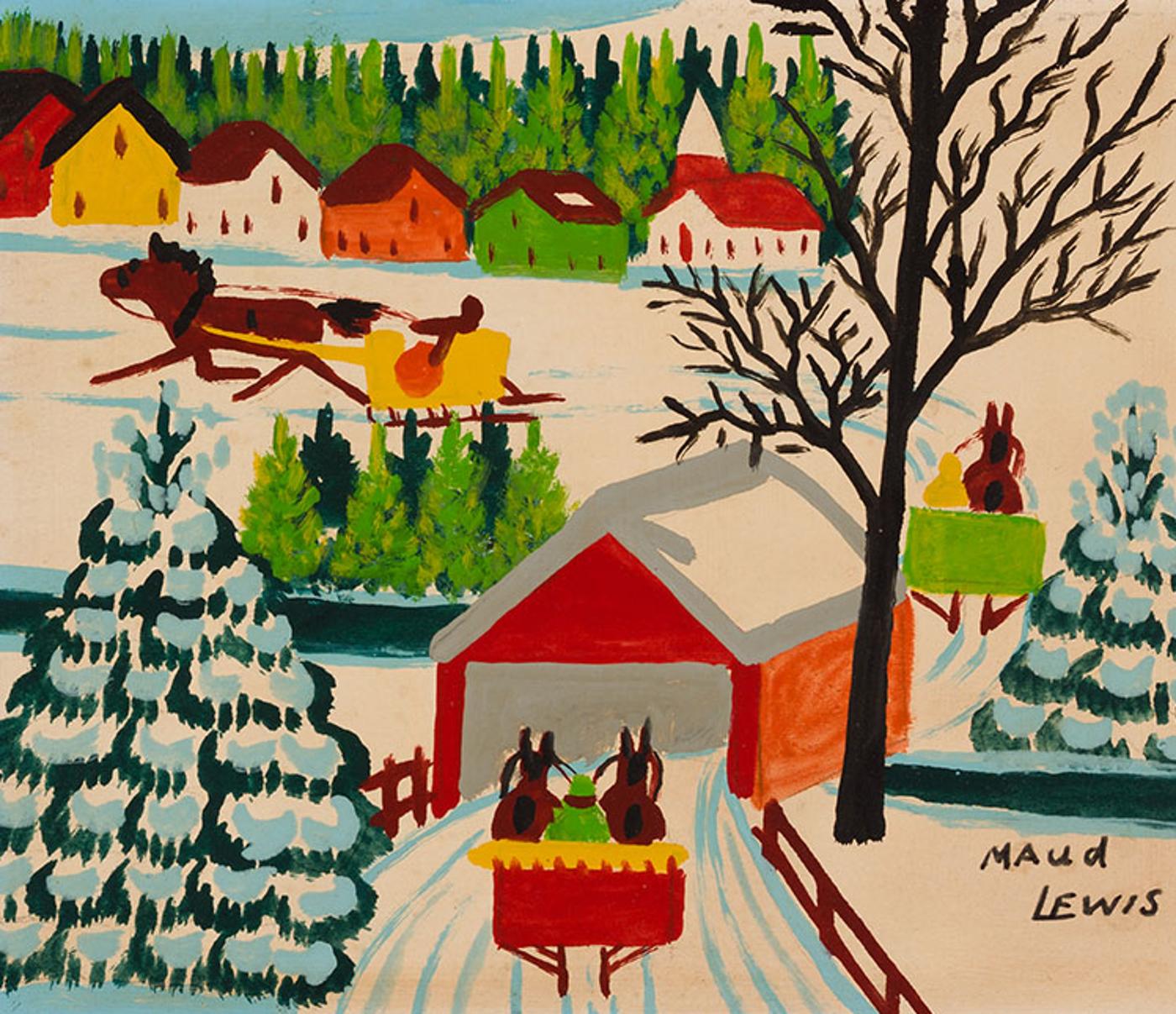 Maud Kathleen Lewis (1903-1970) - Sleigh Ride in Winter