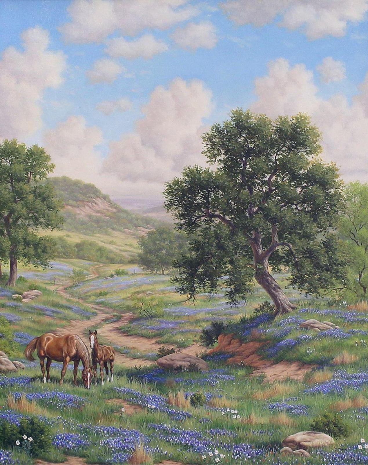 J. Gibson - Untitled; Mother & Foal in the Valley