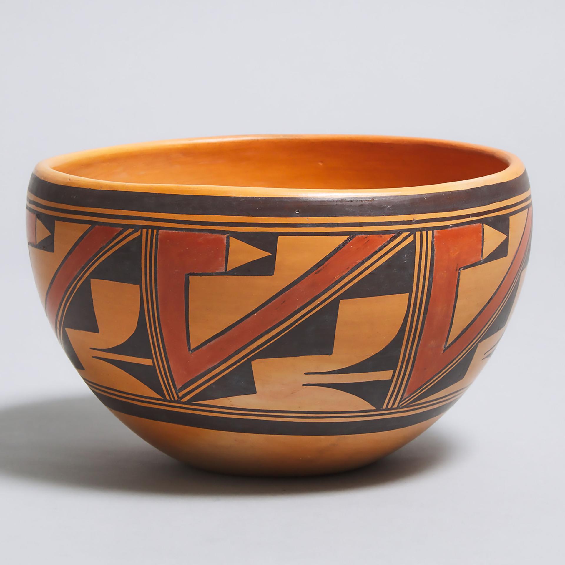 Verla Dewakuku (1932) - Hopi Pueblo Coiled Pottery Bowl, 1970