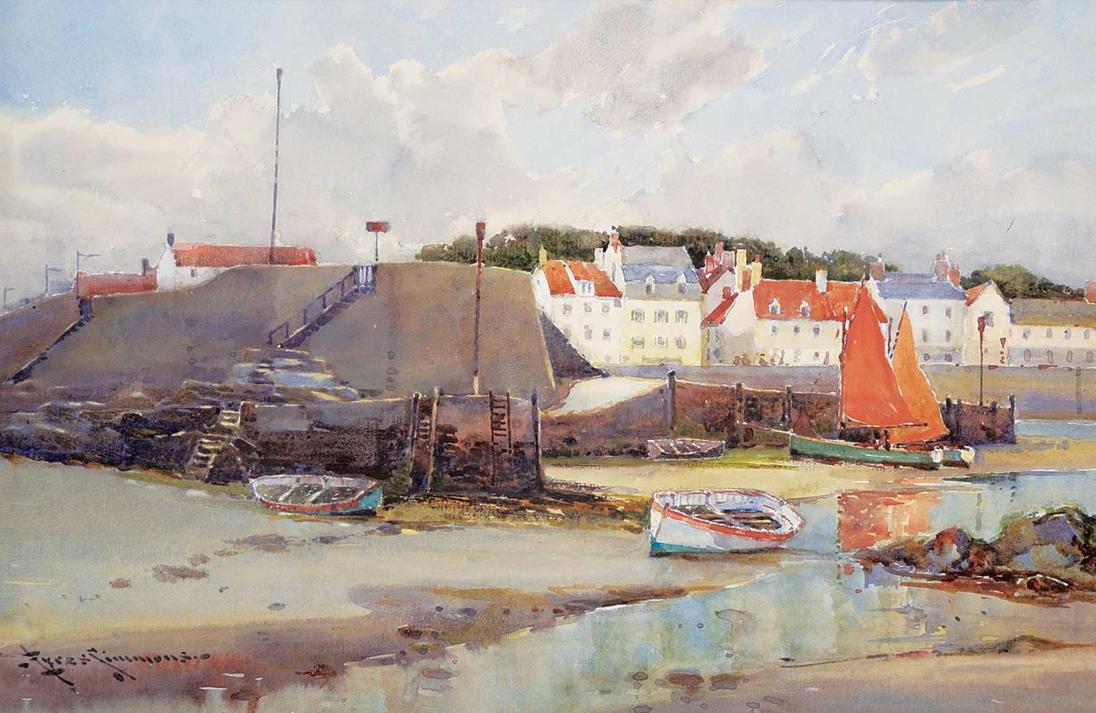 Eyres Charles Simmons (1902-1955) - Untitled - Harbour at Low Tide