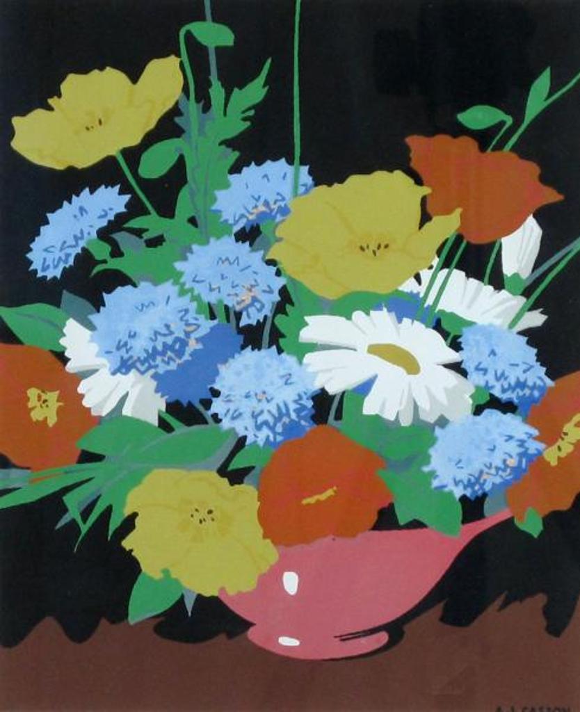 Alfred Joseph (A.J.) Casson (1898-1992) - Flowers In A Pink Bowl