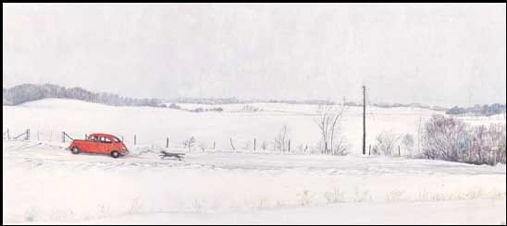 William Kurelek (1927-1977) - Winter Road in Alberta