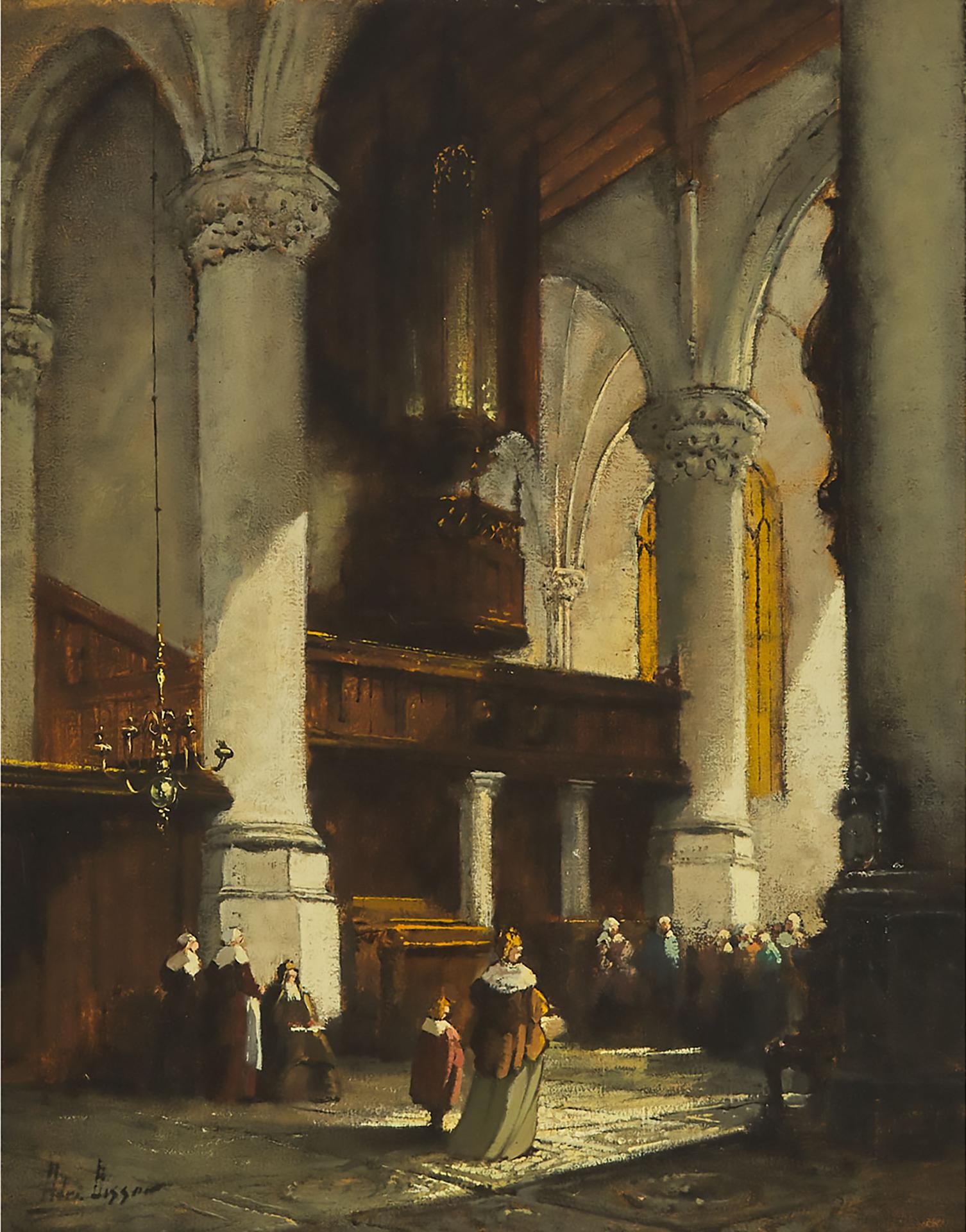 Adrian Nicholaas Visser - Cathedral Interior At Prayer Time