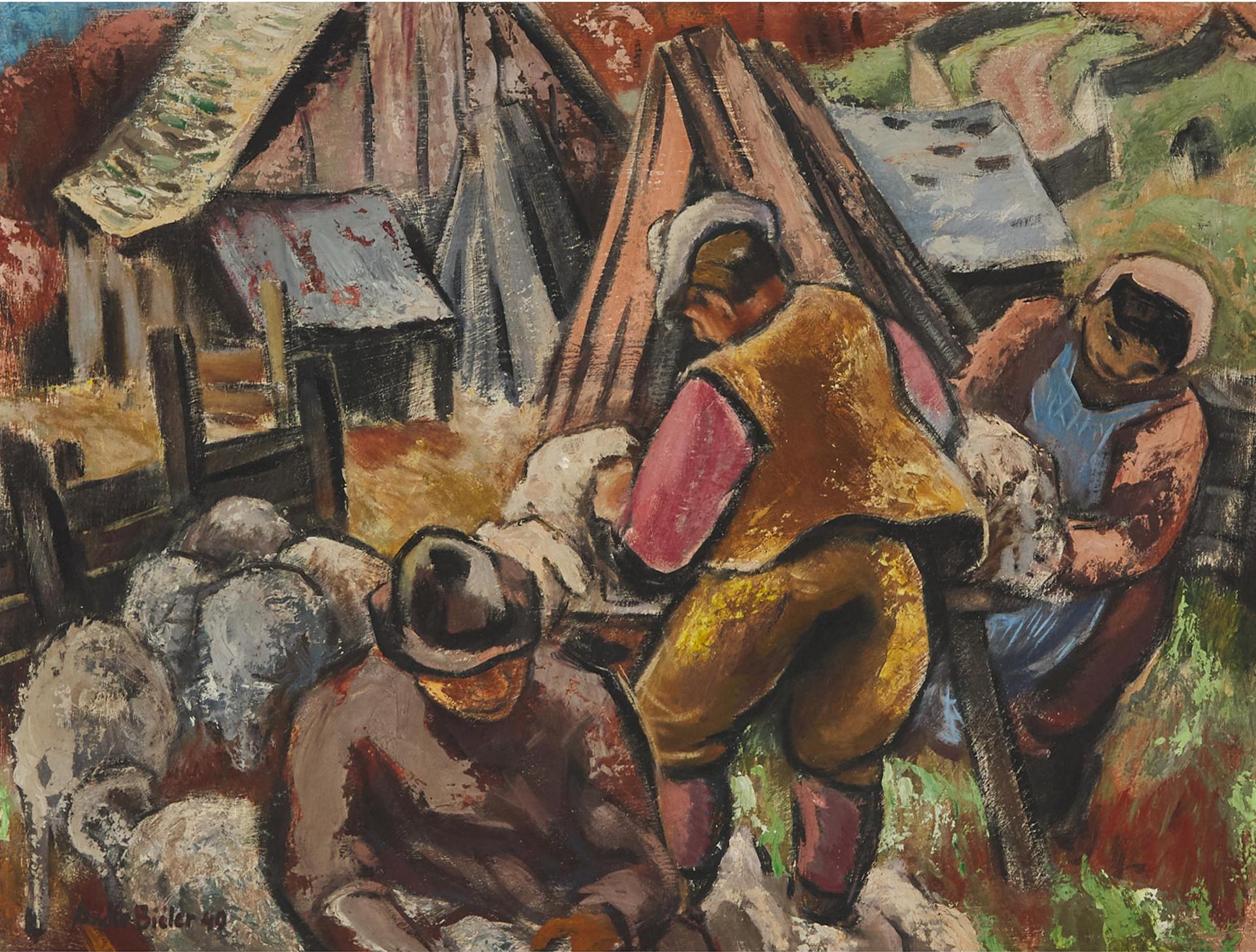 André Charles Biéler (1896-1989) - Sheering Sheep, 1949