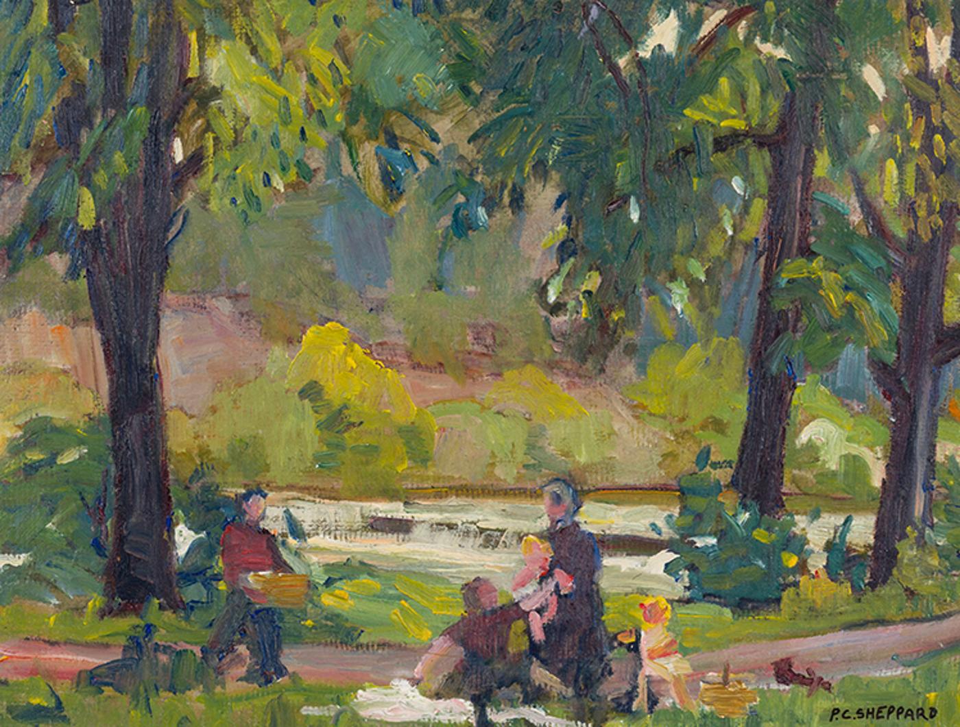 Peter Clapham (P.C.) Sheppard (1882-1965) - Picnic by the River