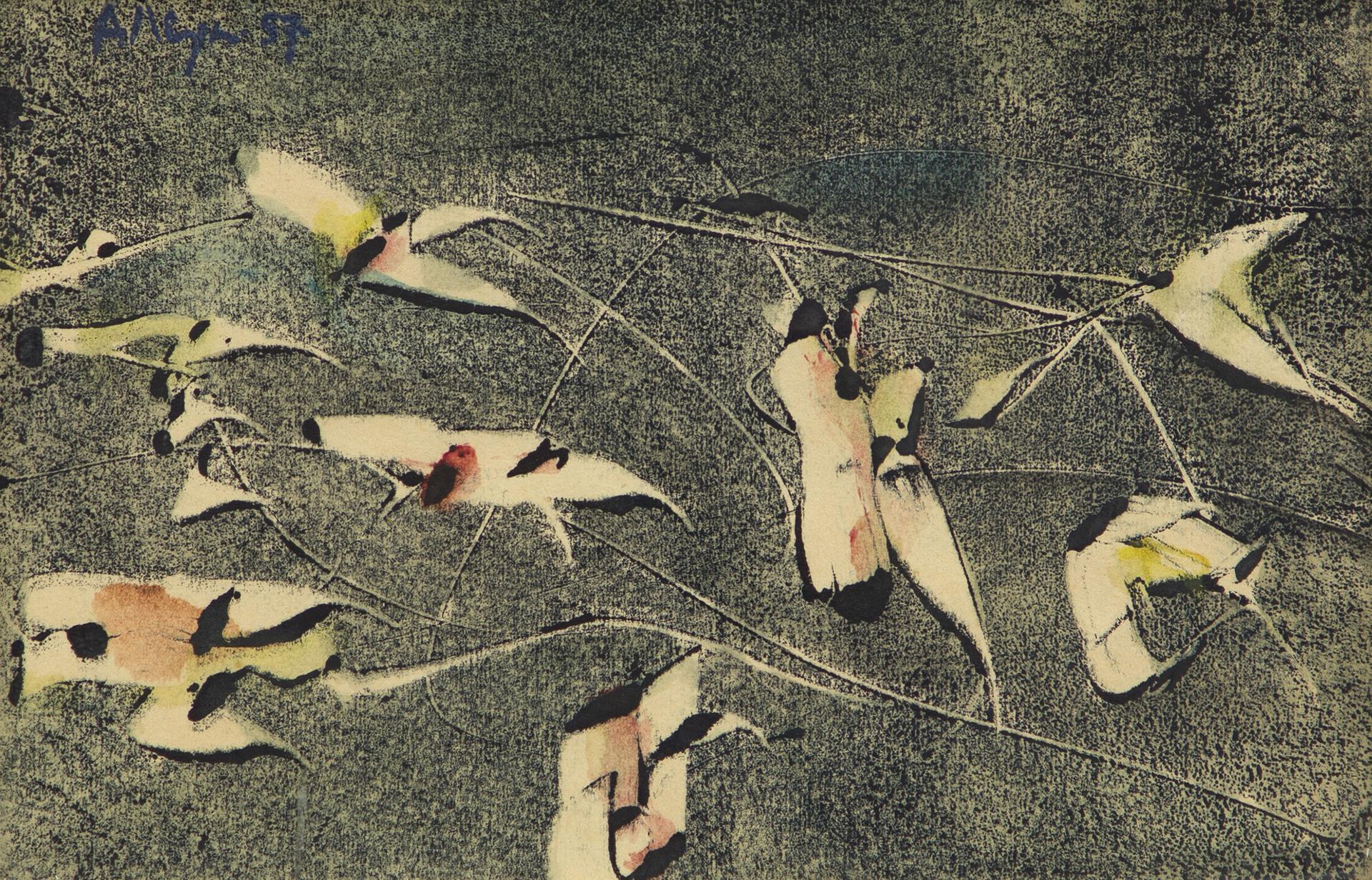 Edmund Alleyn (1931-2004) - Les papillons, 1957