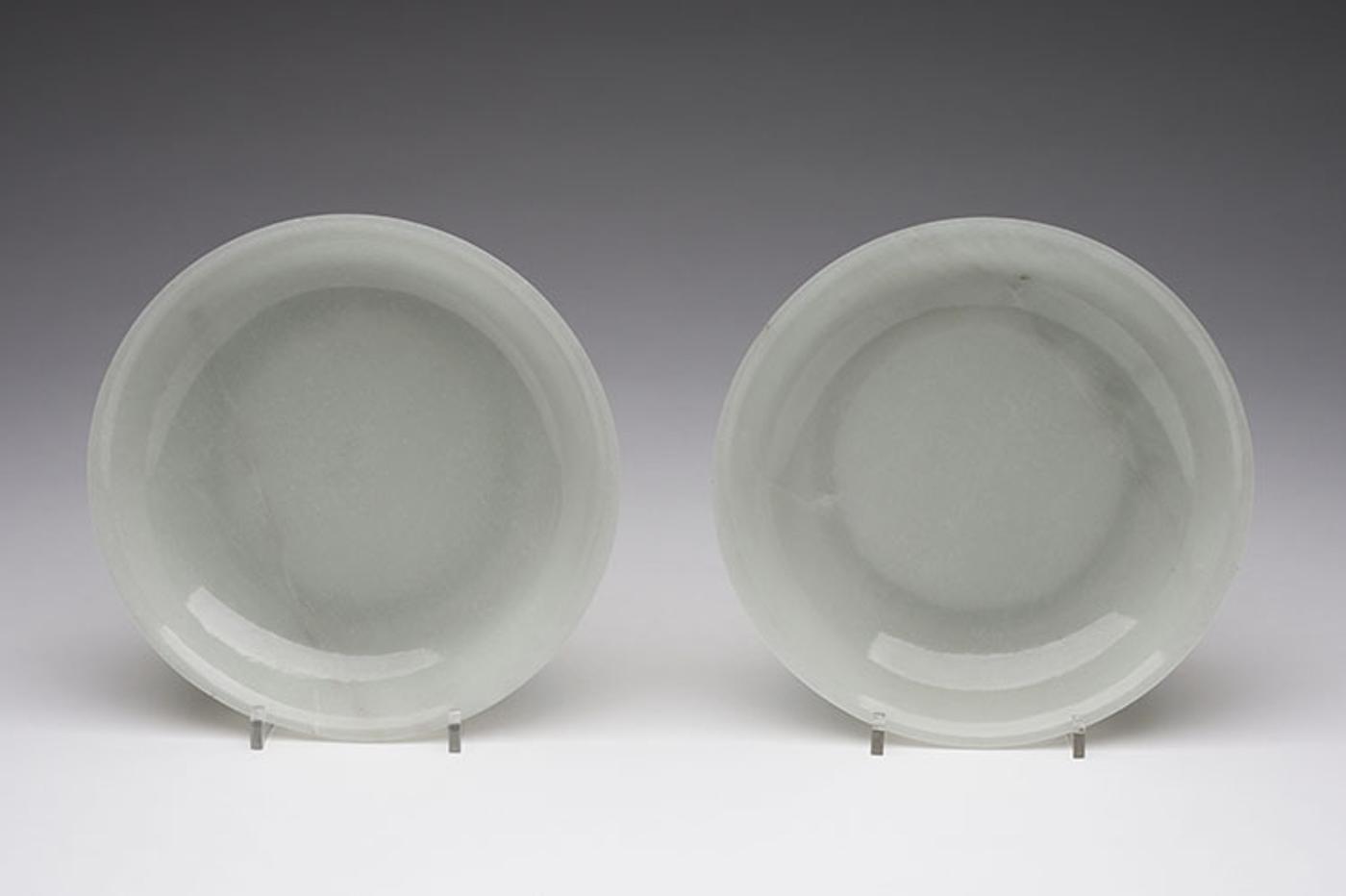 Chinese Artist - A Pair of Chinese White Jade Dishes, 18th/19th Century