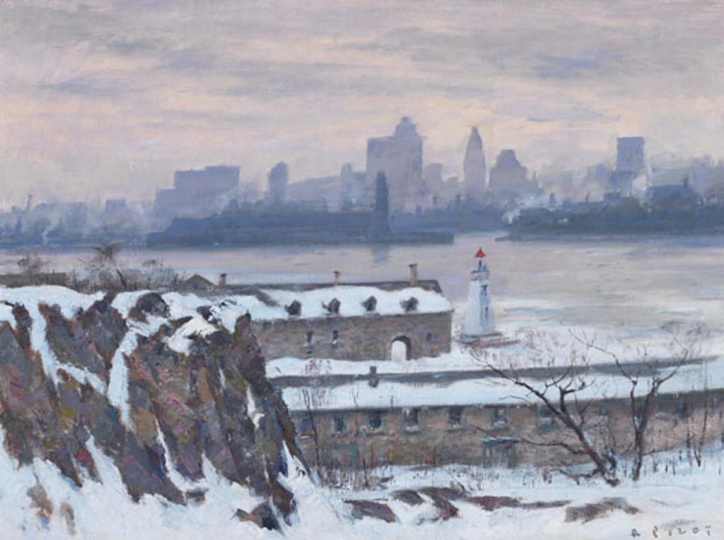Robert Wakeham Pilot (1898-1967) - Montreal Harbour, Lighthouse in Winter