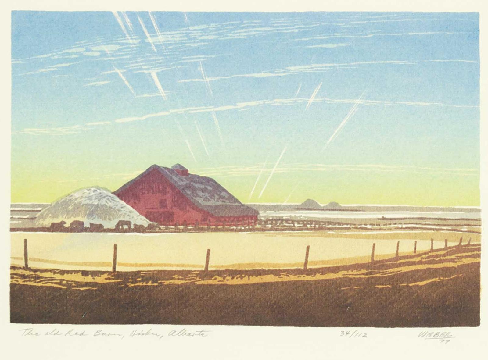 George Weber (1907-2002) - The Old Red Barn, Nisku, Alberta  #34/112