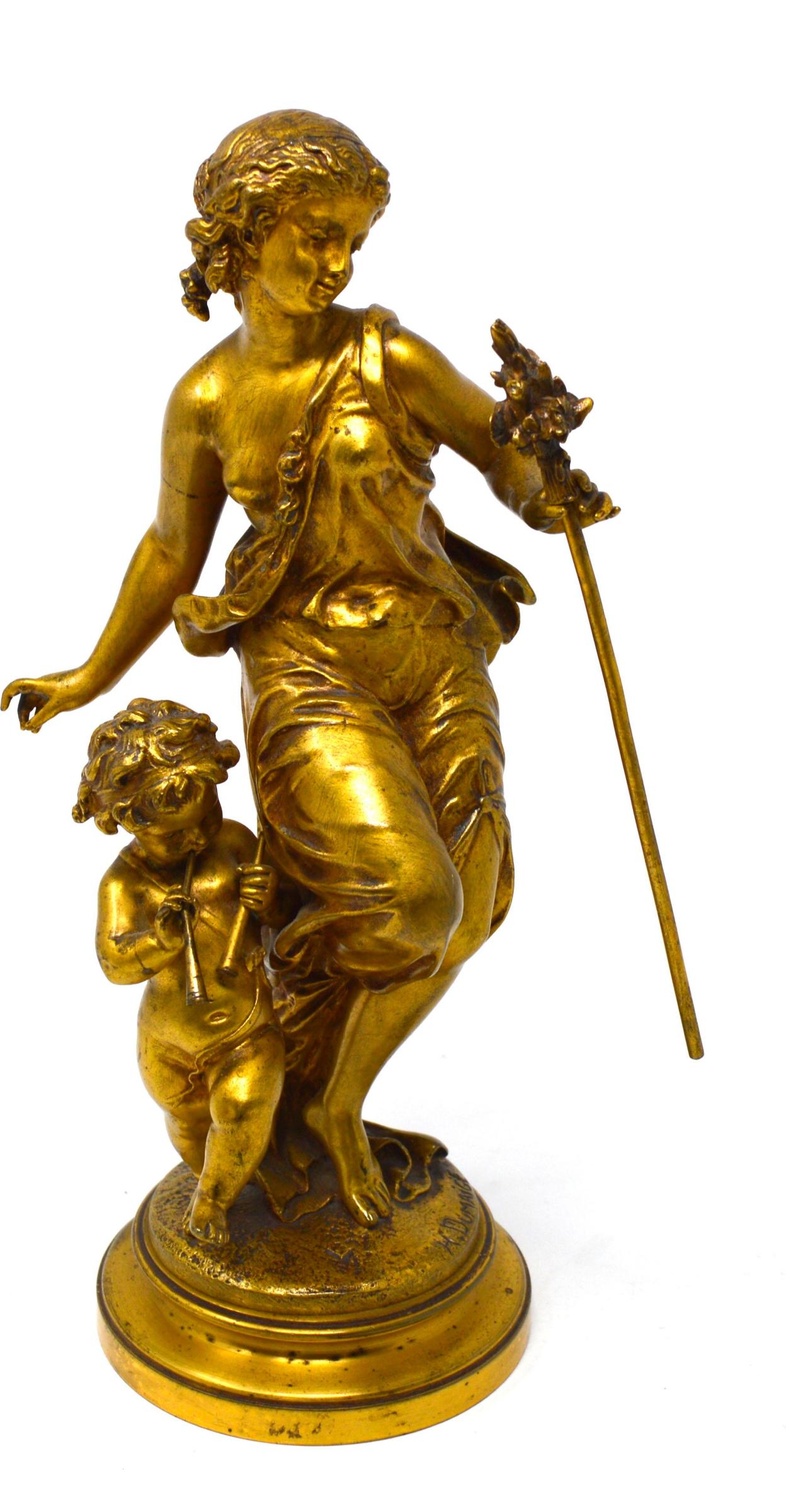 Henry Étienne Dumaige (1830-1888) - Jeune fille avec un chérubin