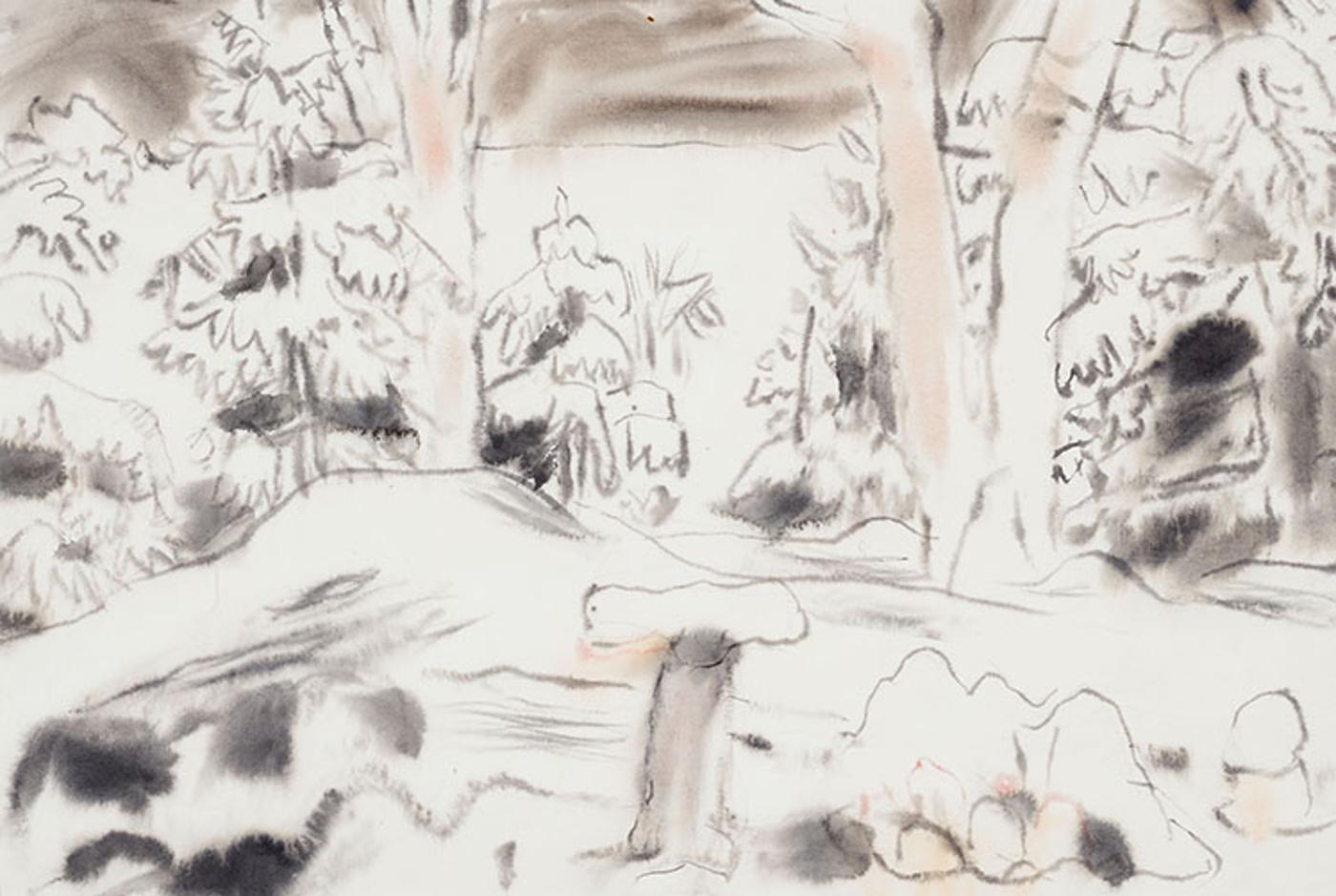 David Browne Milne (1882-1953) - Snowy Morning, Baptiste Lake, Ontario