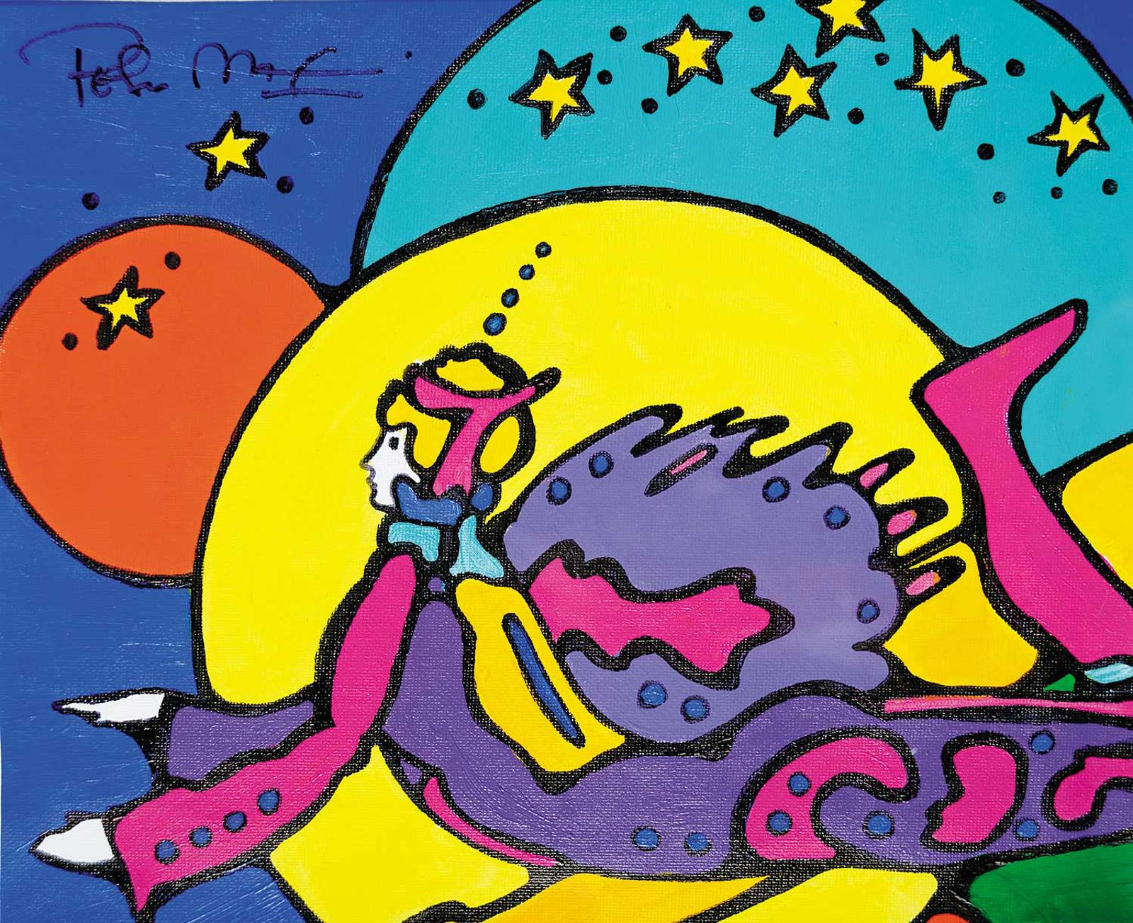 Peter Max (1937) - Untitled - Zen Max Series - Flying Through the Universe