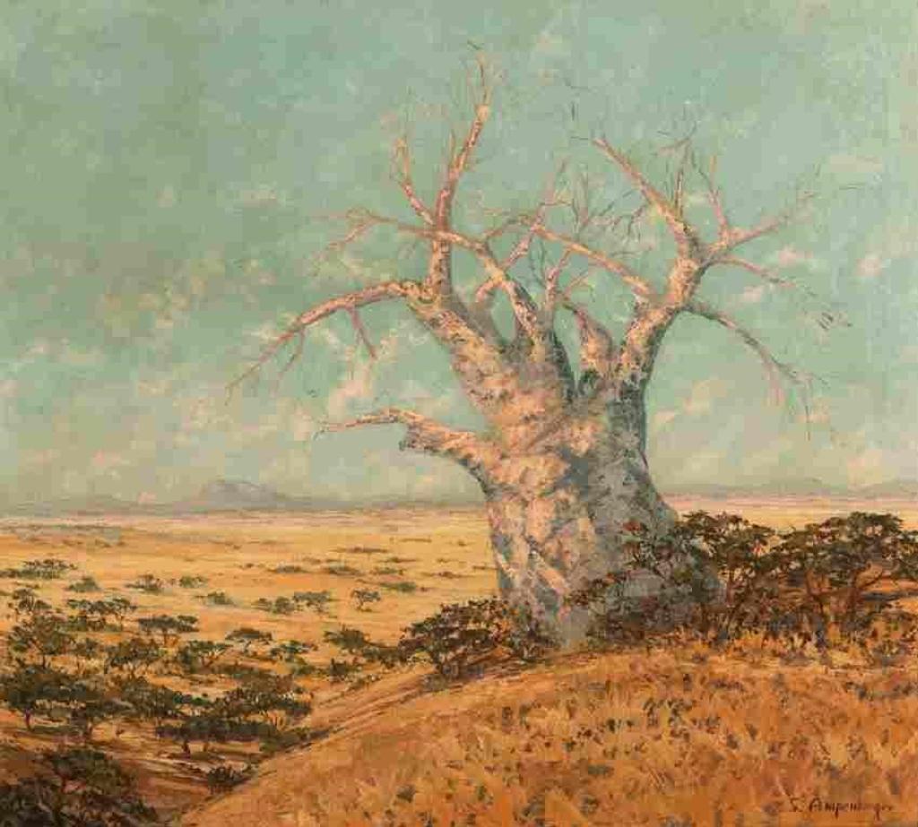 Stefan Ampenberger (1908-1983) - Untitled (Landscape with Baobab Tree)