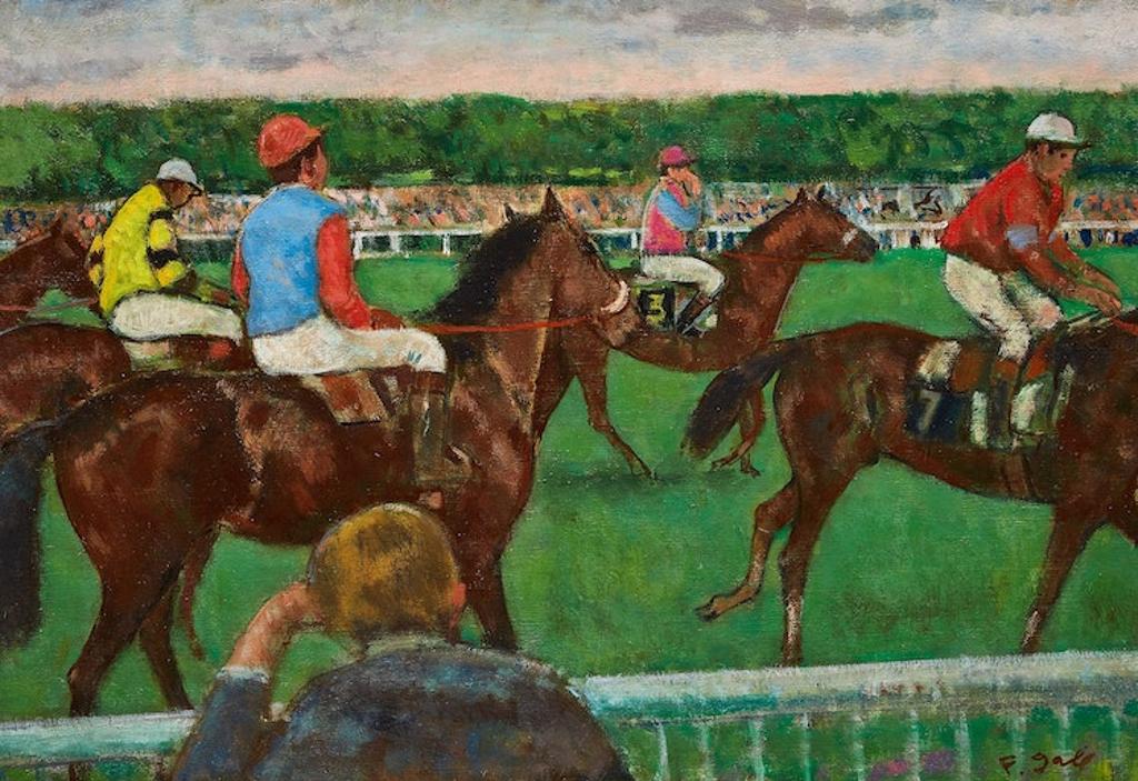 François Gall (1912-1987) - Courses à Auteuil (Préparatifs sur l’hippodrome d’Auteuil)