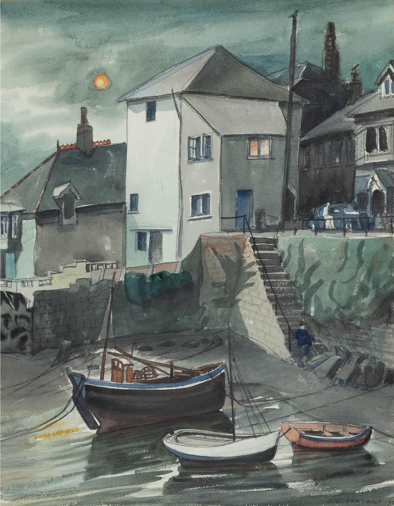 Jack Leaonard Shadbolt (1909-1998) - Untitled (Fishing Village, England), 1945