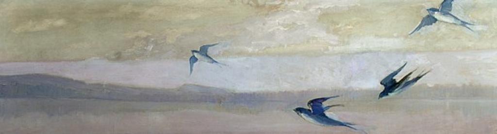 Frederick William Hutchison (1871-1953) - Swallows in a Dusky Haze
