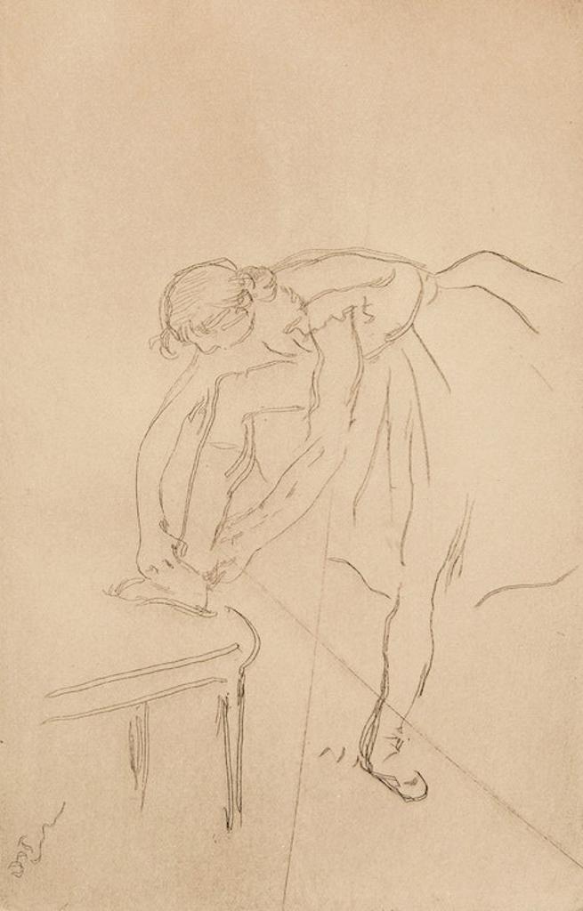 Edgar Degas (1834-1917) - Danseuse mettant son chausson (Delteil 36; Adhémar 60)