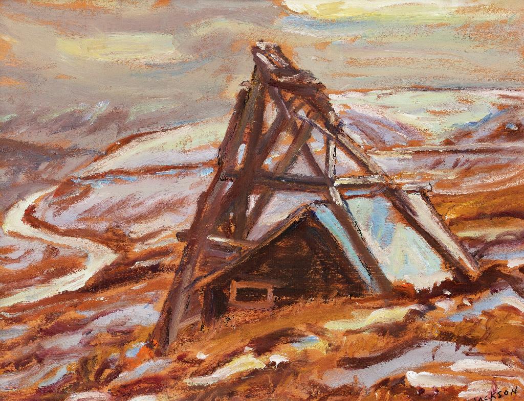 Alexander Young (A. Y.) Jackson (1882-1974) - Old Head Frame, United Keno Mine, Yukon