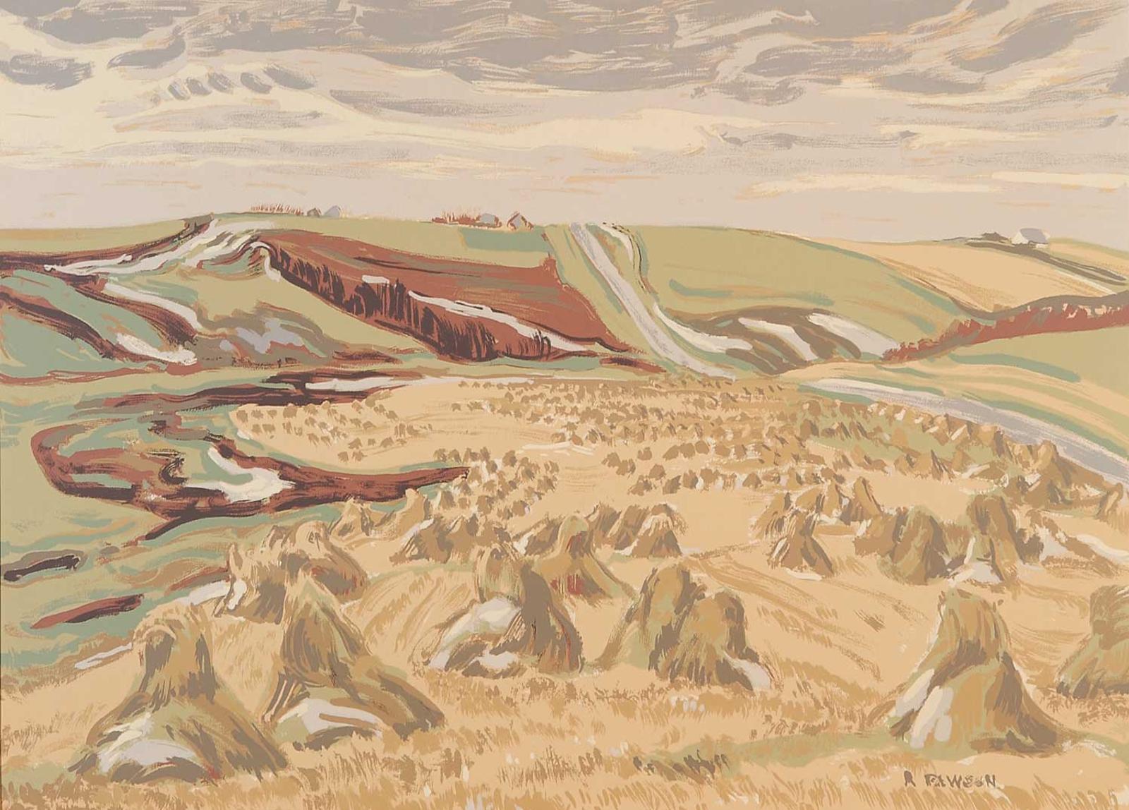 Ruth May Pawson (1908-1994) - Untitled - Hay Stooks