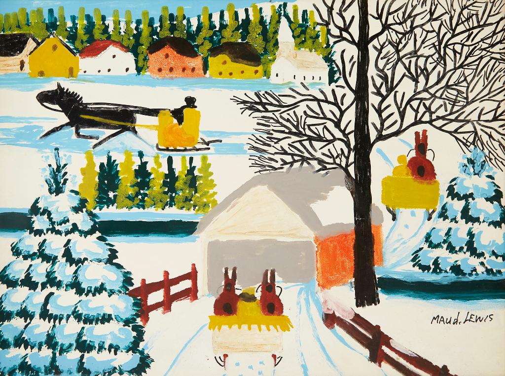 Maud Kathleen Lewis (1903-1970) - Winter Sleighing Scene