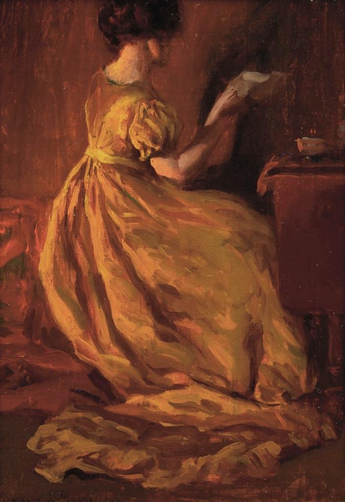 Clarence Alphonse Gagnon (1881-1942) - The Yellow Dress