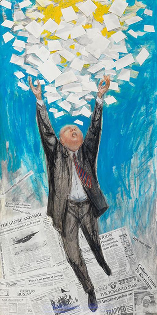 William Hodd (Bill) McElcheran (1927-1999) - Businessman Throwing up Papers (Study for All Hail the Triumphant sculpture) (03758/A90-093)