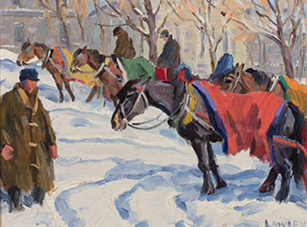 John Douglas Lawley (1906-1971) - The Black Horse with Red Blanket, Place d'Armes, Quebec City